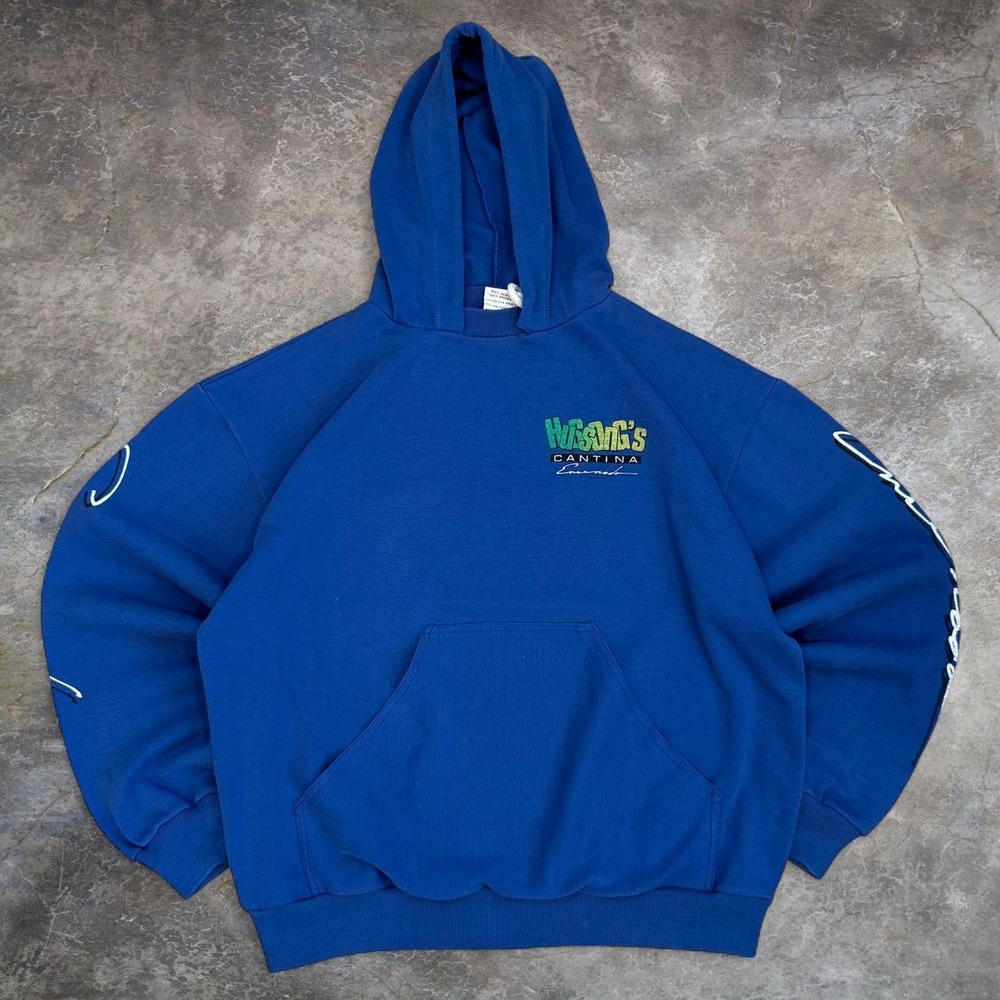 Vintage Hussongs Cantina Blue Afterhood Sweatshirt Adult Size XL Sweater 90s VTG
